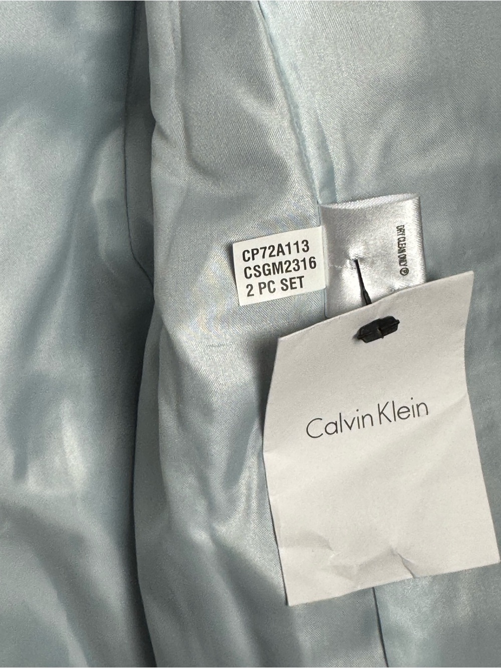 CALVIN KLEIN Pinstripe 2-Pc Gray Pant Suit Size 8P NWT $320 Retail - Picture 8 of 15